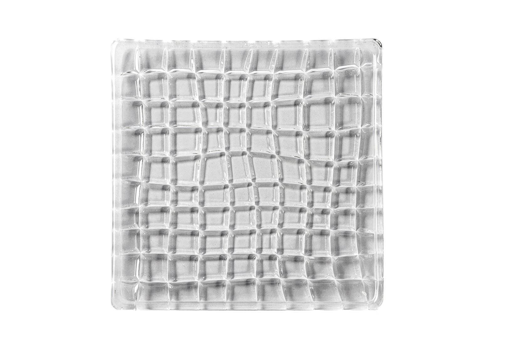 Çizgili Kare 6lı Cam Tabak 17x17x2cm
