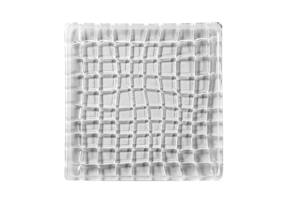 Çizgili Kare 6lı Cam Tabak 17x17x2cm