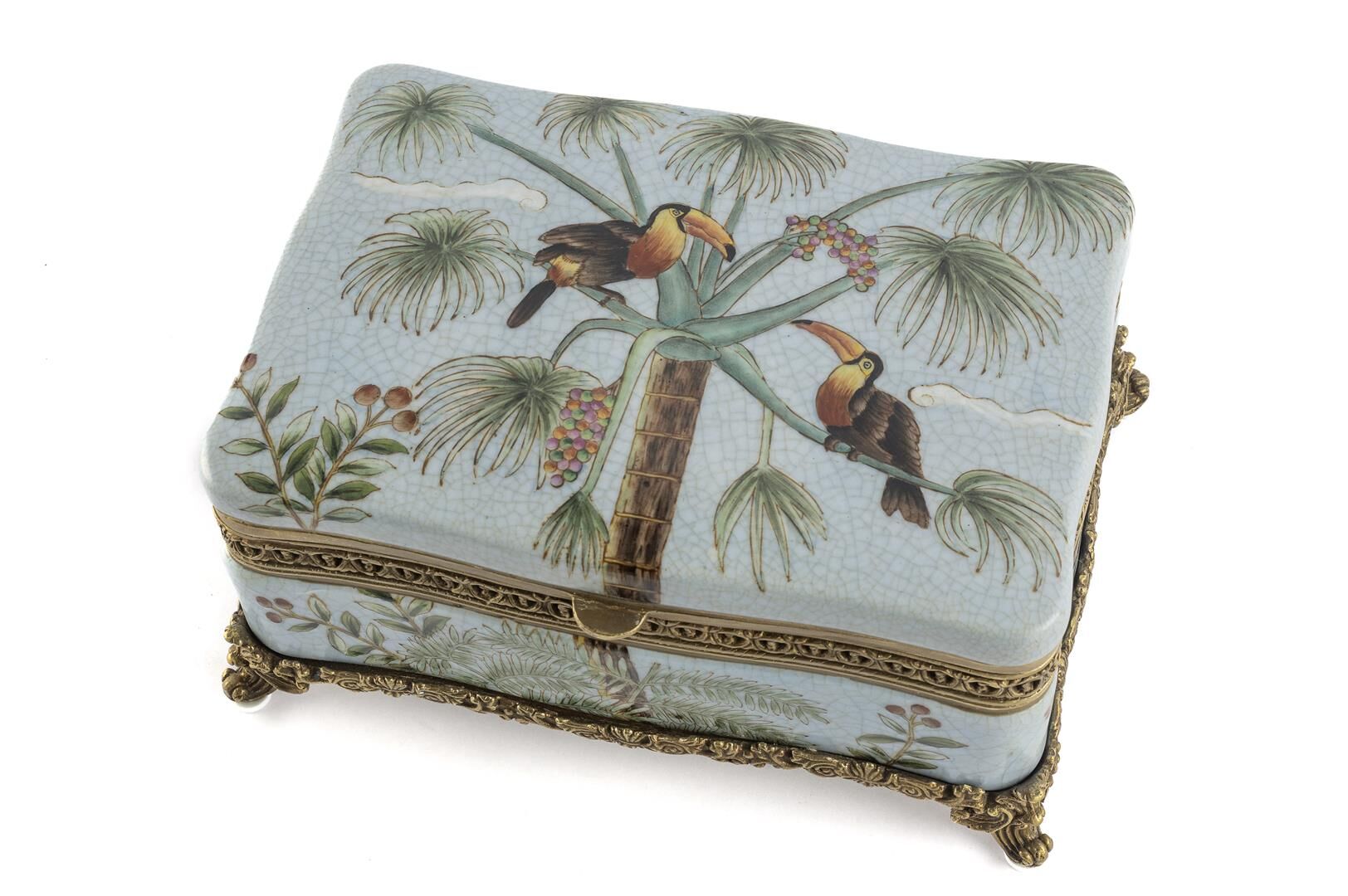 Polly Mavi Porselen Dik Kutu 23x16x11cm