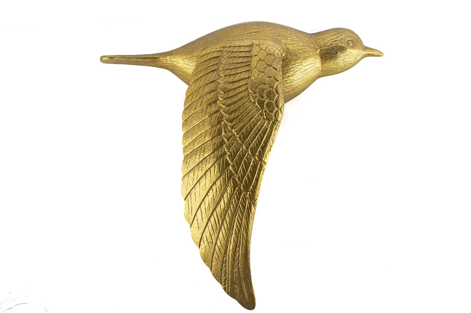 Gold Kuş Duvar Dekoru 54x9x54cm