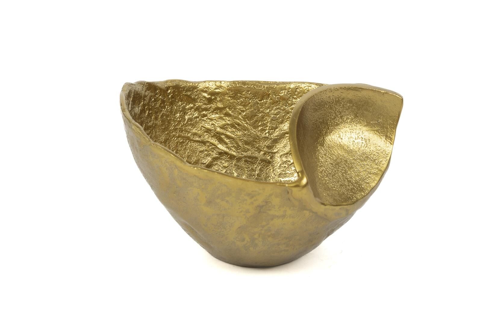 Gold Eğimli Dekoratif Kase 21x18x13cm