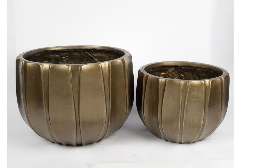 Parlak bronz 45x35 35x28 2li Saksı