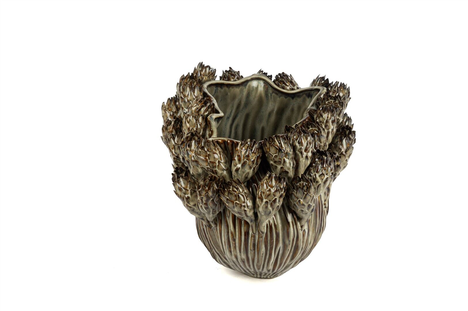Kahverengi Enginar Vazo 37x28x25cm