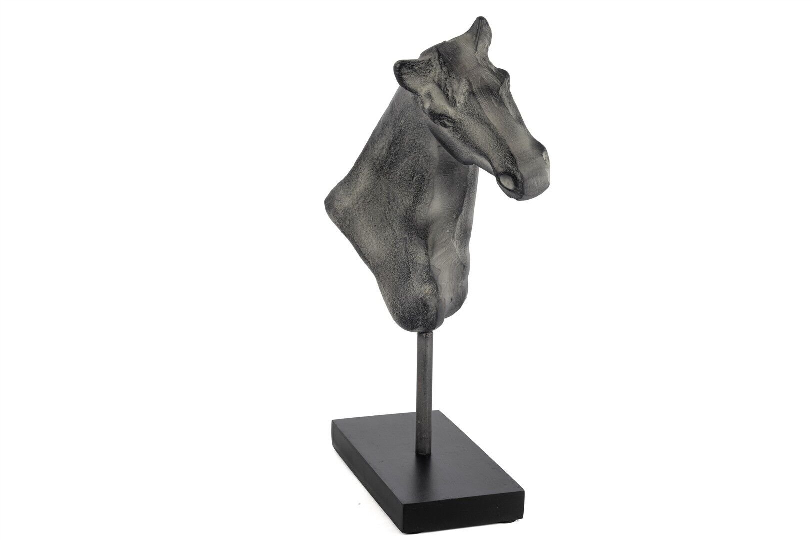 Mermer Ayaklı Füme At Kafası Obje 39x23cm