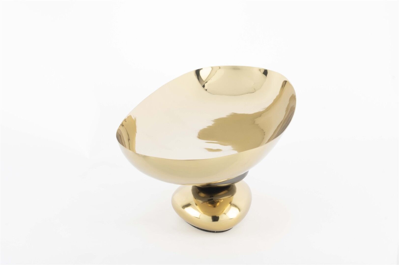 Gold Çakıl Taş Ayaklı  Oval Sunumluk 14x45cm