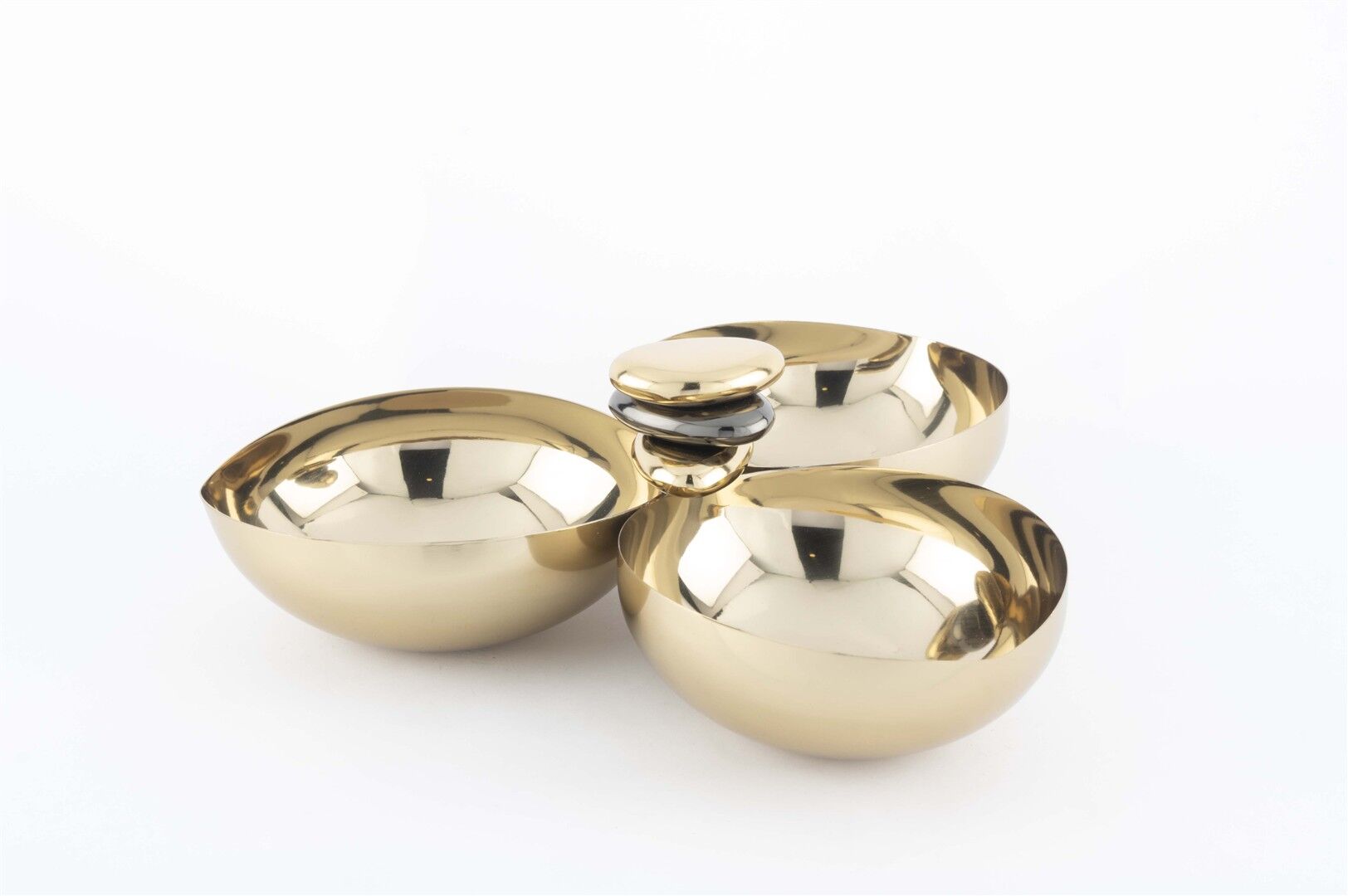 Gold Çakıl Taşı 3 Bölmeli Çerezlik 27x10cm