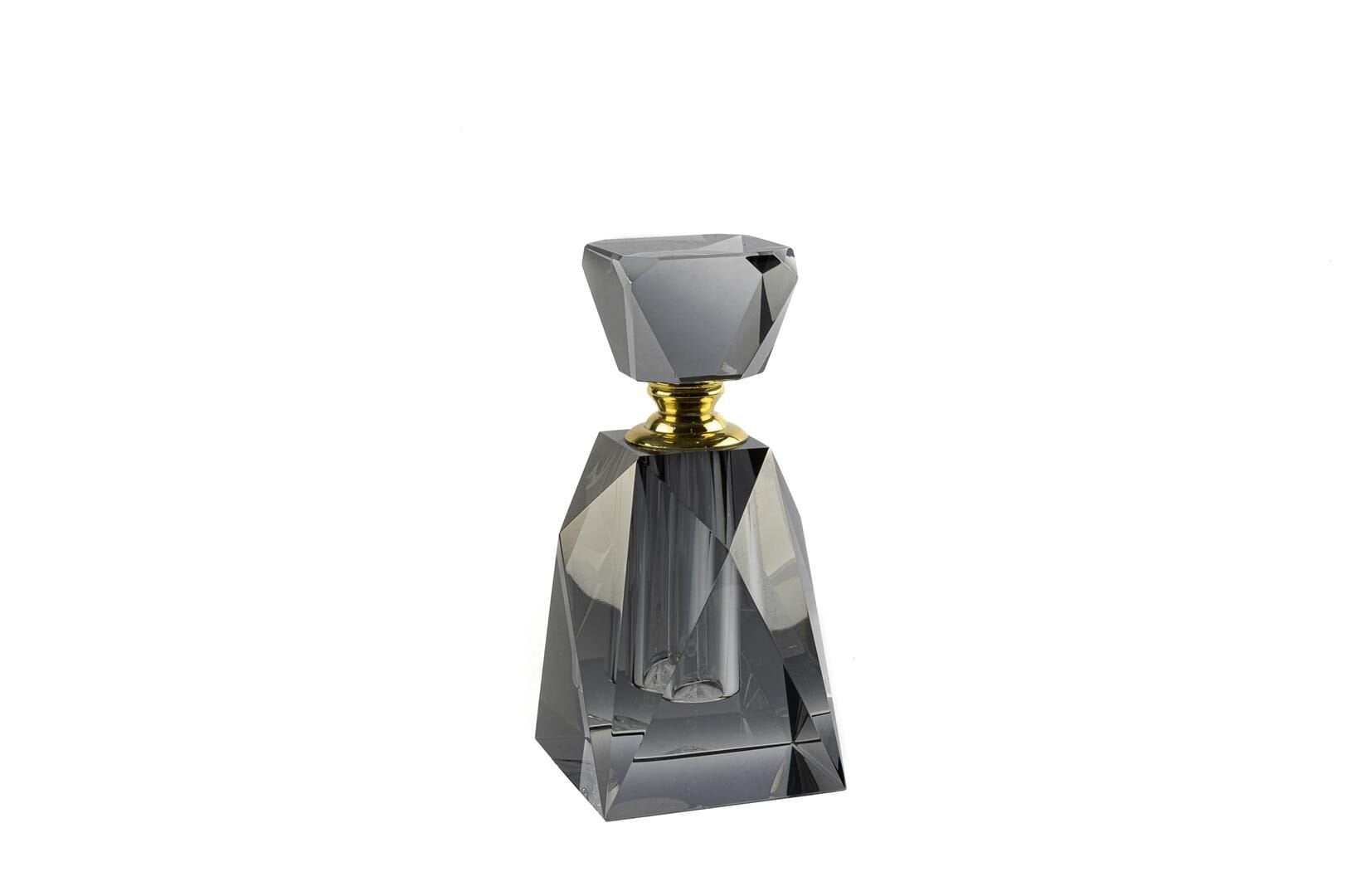 Gri Gold Köşeli Cam Dekor Şişe 6x6x13cm