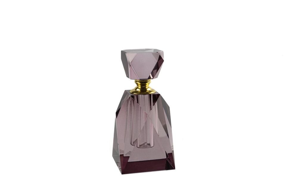 Bordo Gold Köşeli Cam Dekor Şişe 6x6x13cm