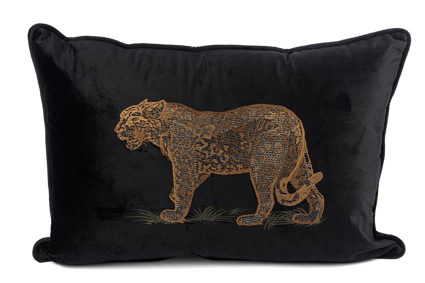 Leopar Nakışlı Siyah yastık 40x60