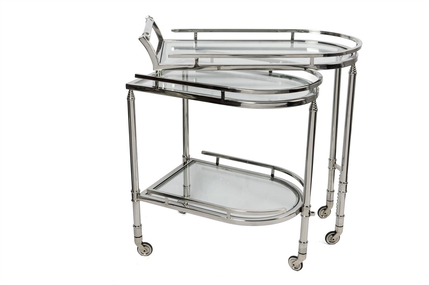Gümüş Metal Servis Arabası 71x40x77cm