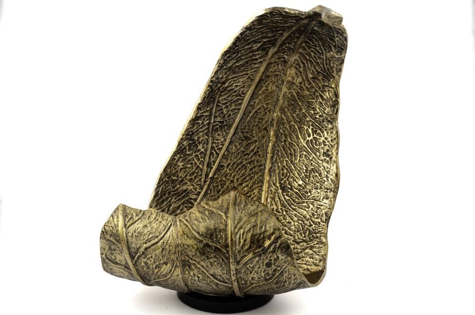 Gold Leaf Dekor Metal Tabak 33x32x44cm