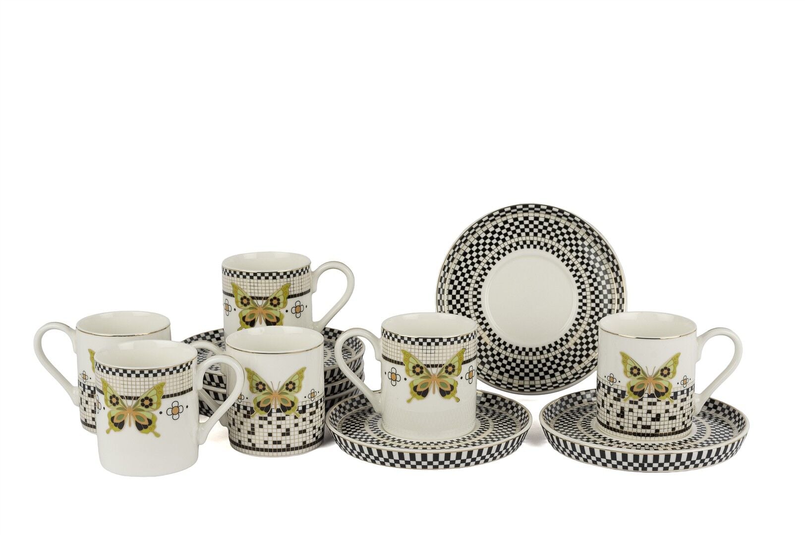 Monarch Siyh Beyz 6lı Kahve Fİncan Set 90cc