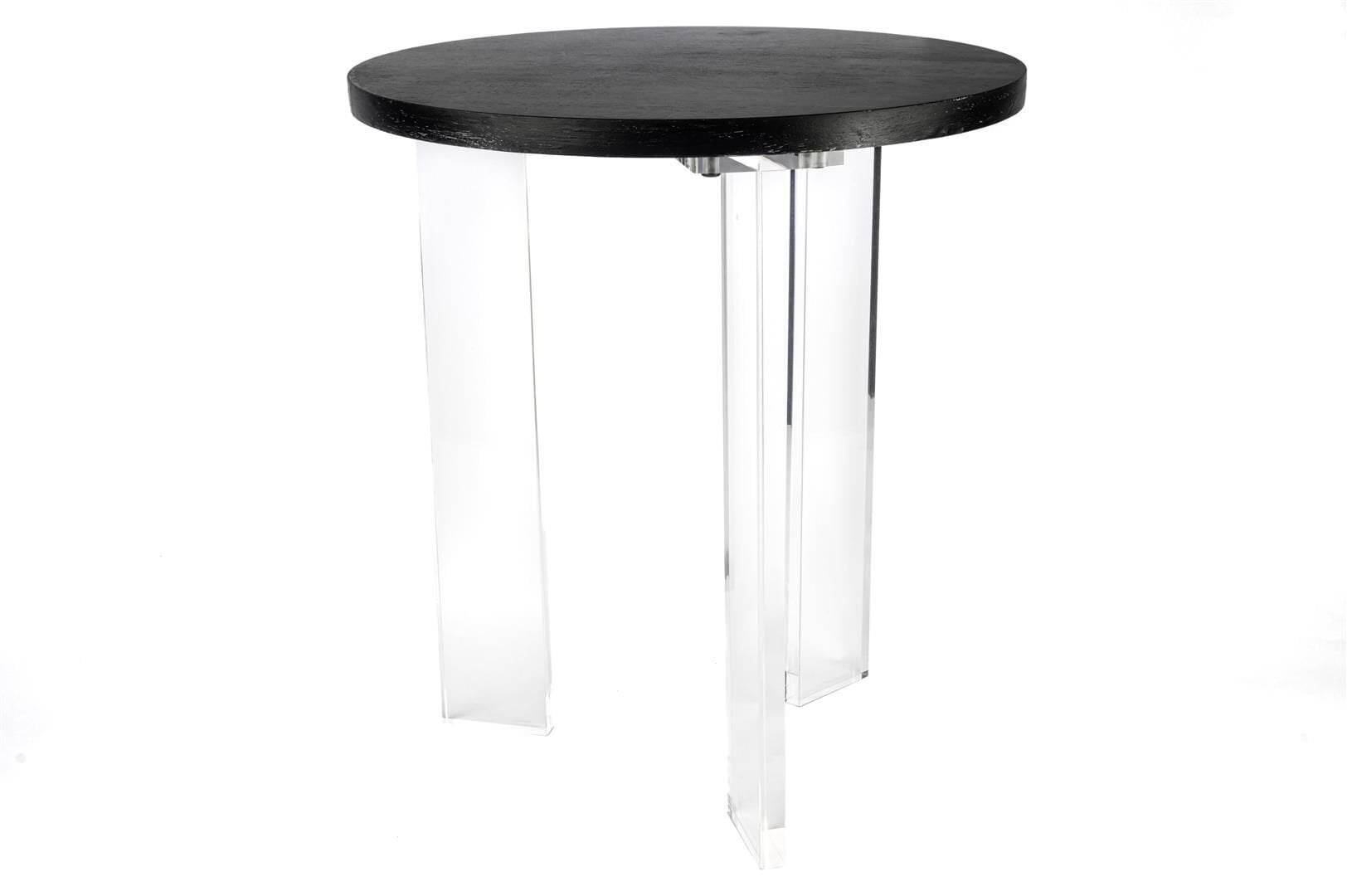 Siyah Ahşap Clear Ayaklı Sehpa 48x54cm