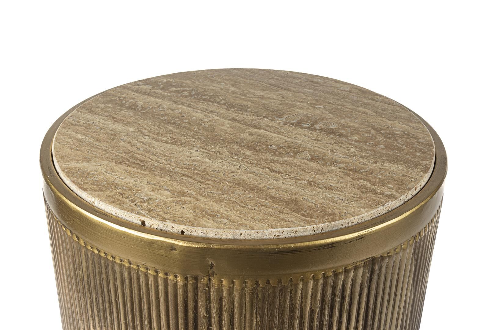 Gold Krem Mermer Sehpa 35x47cm