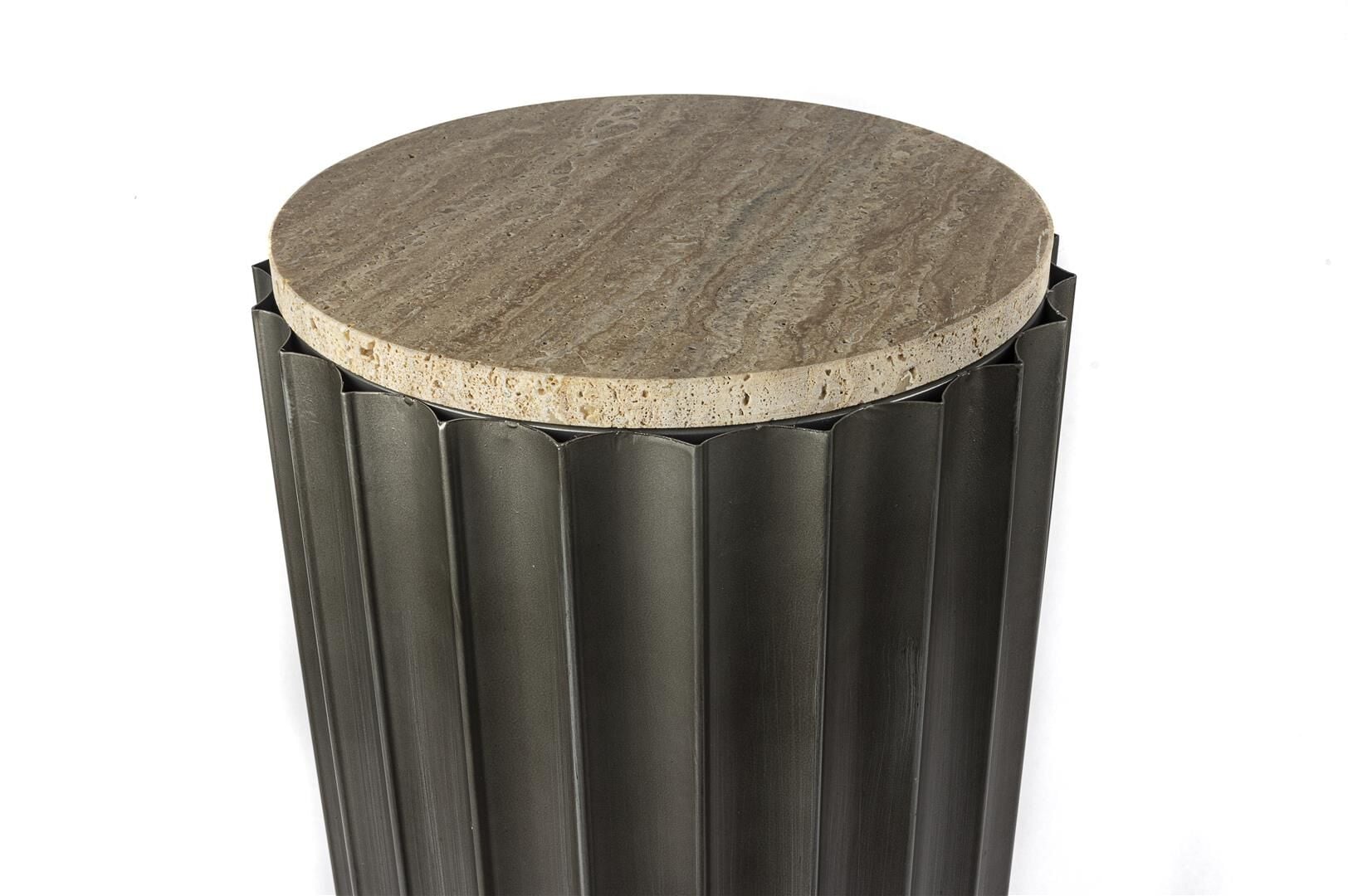 Gri Krem Mermer Sehpa 30x62cm