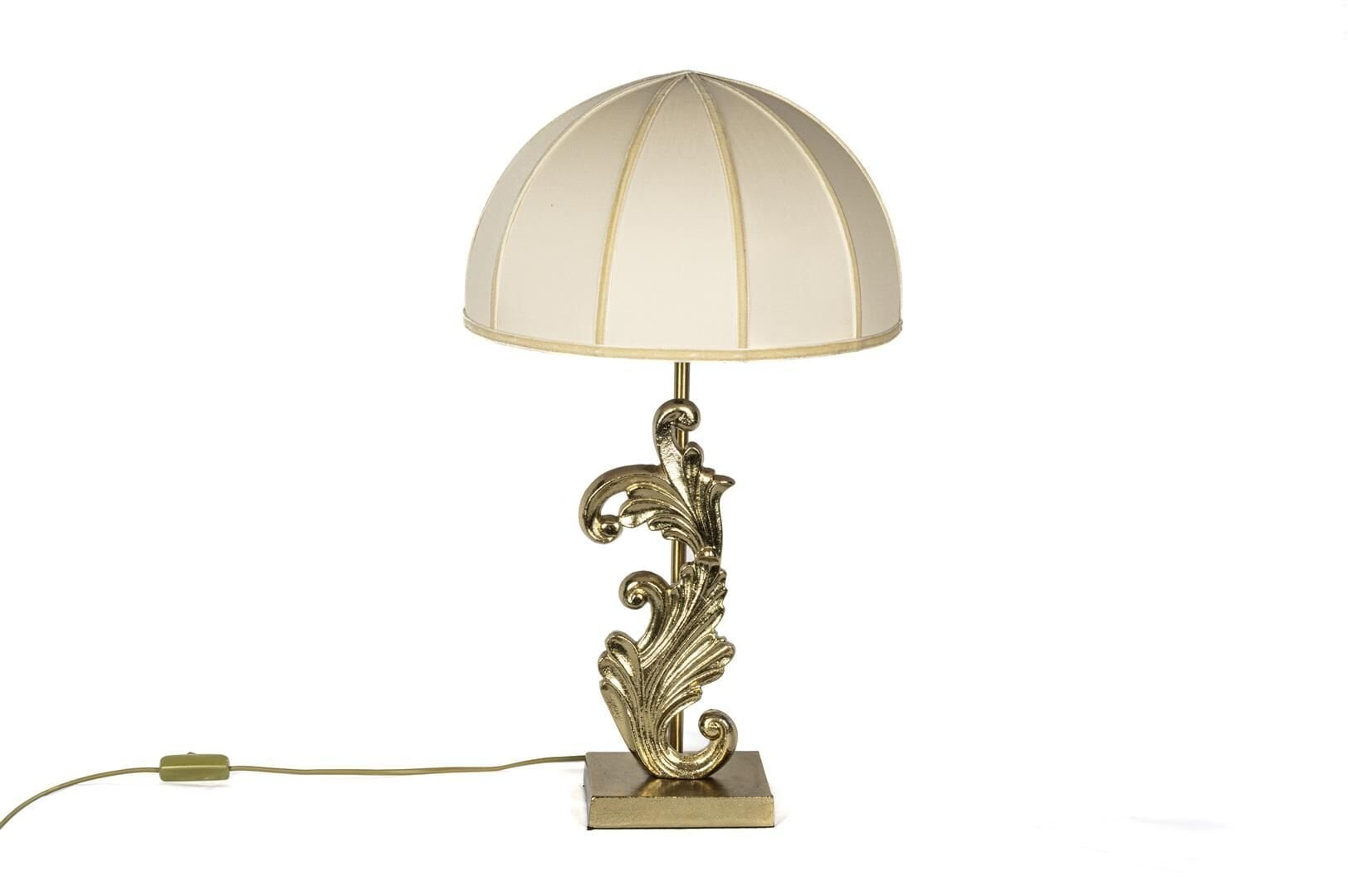 Krem Şapkalı Twig Antik Gold Abajur 37x65cm