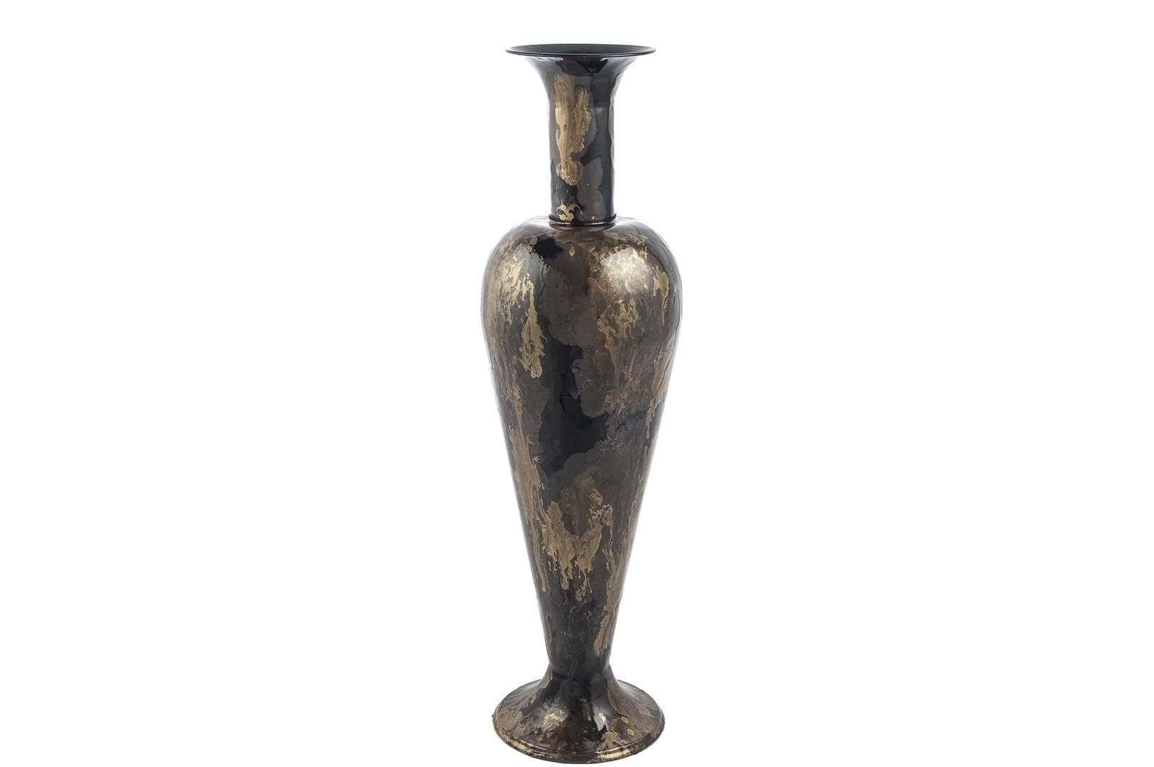 Siyah Gold Metal Vazo 68cm