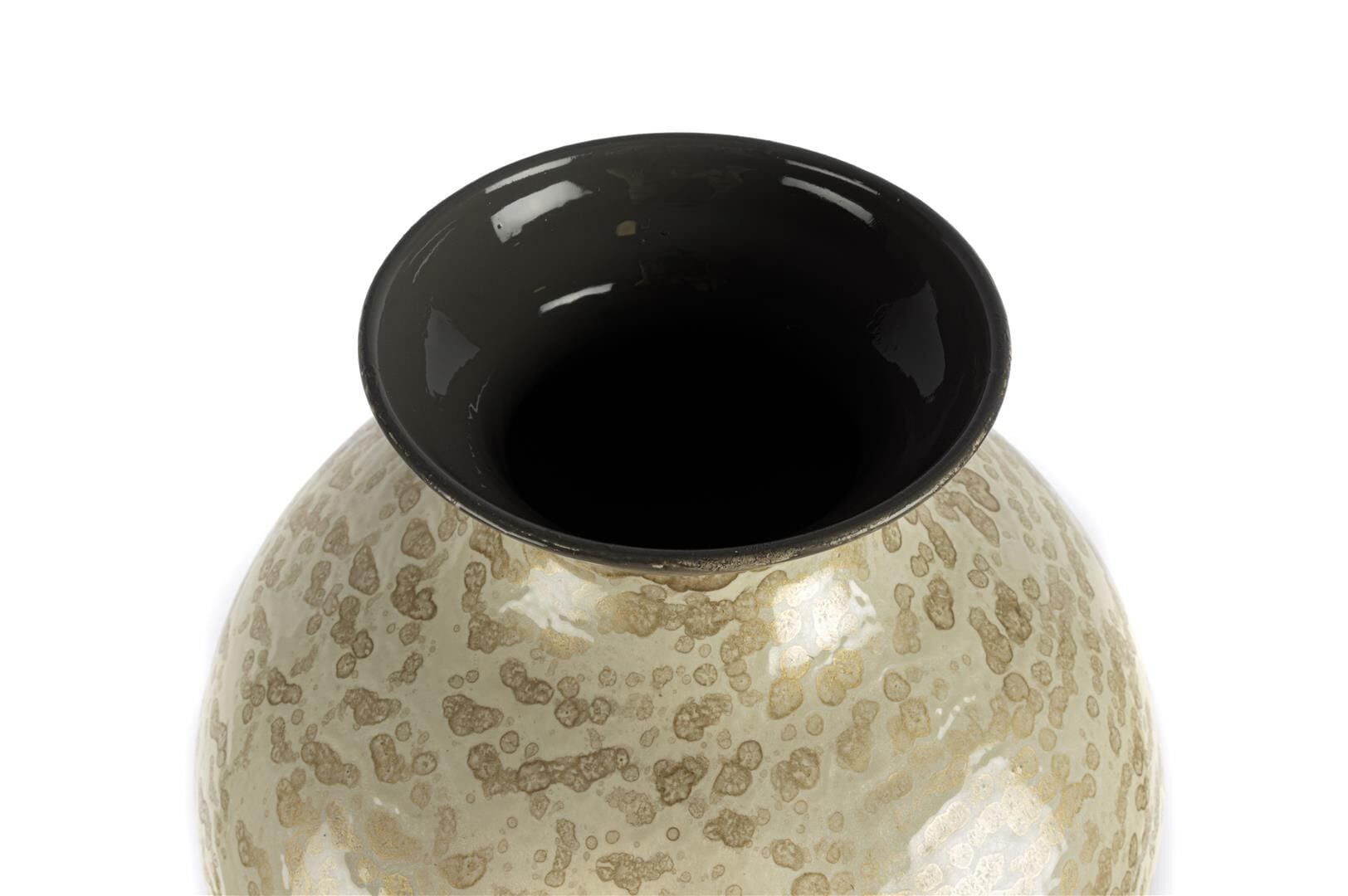 Gri Krem Gold Metal Vazo 25x75cm