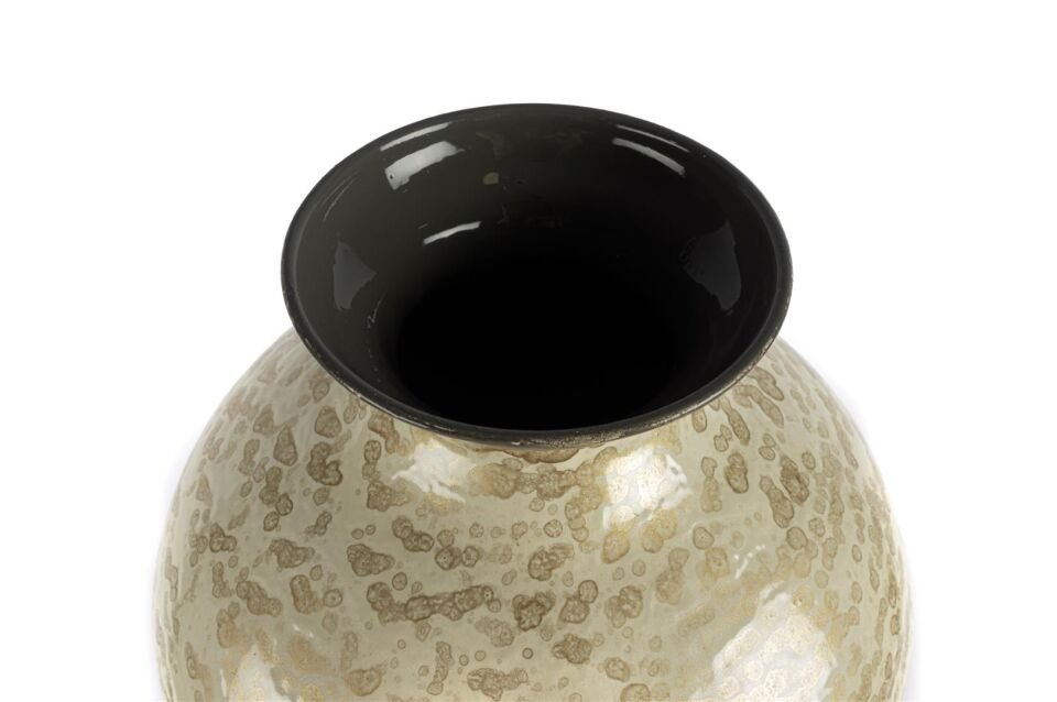Gri Krem Gold Metal Vazo 25x75cm