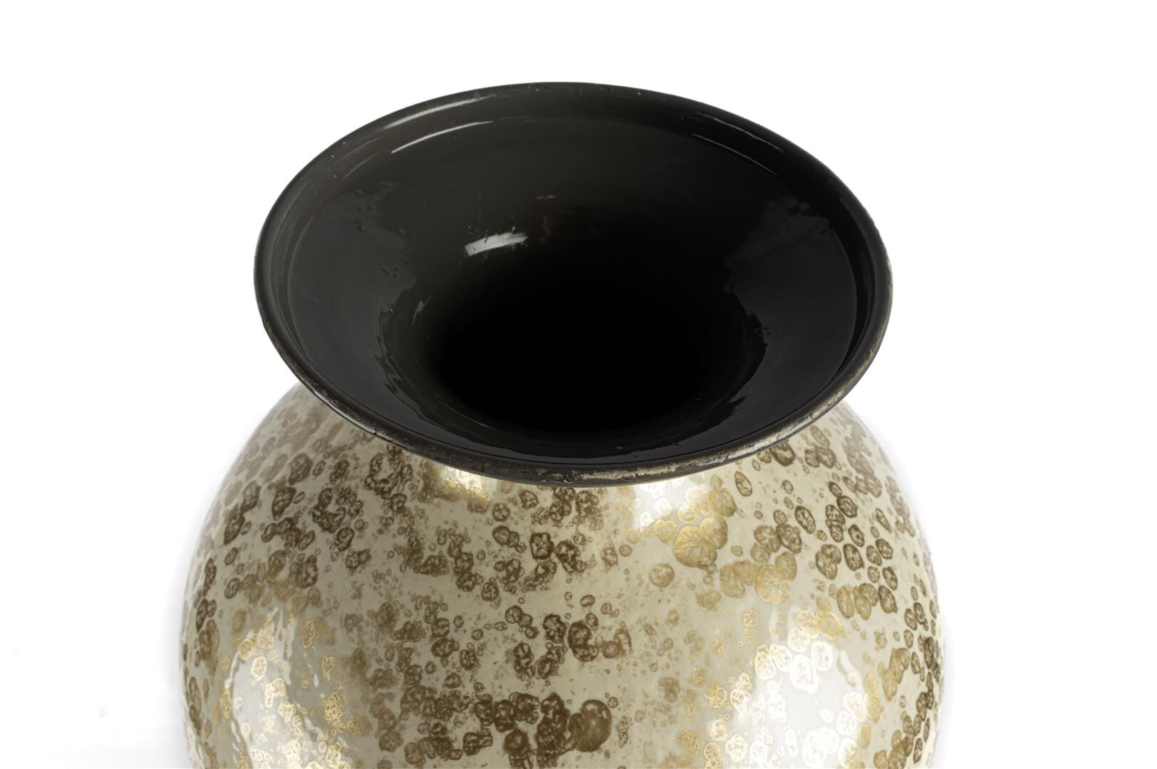 Gri Krem Gold Metal Vazo 29x83cm