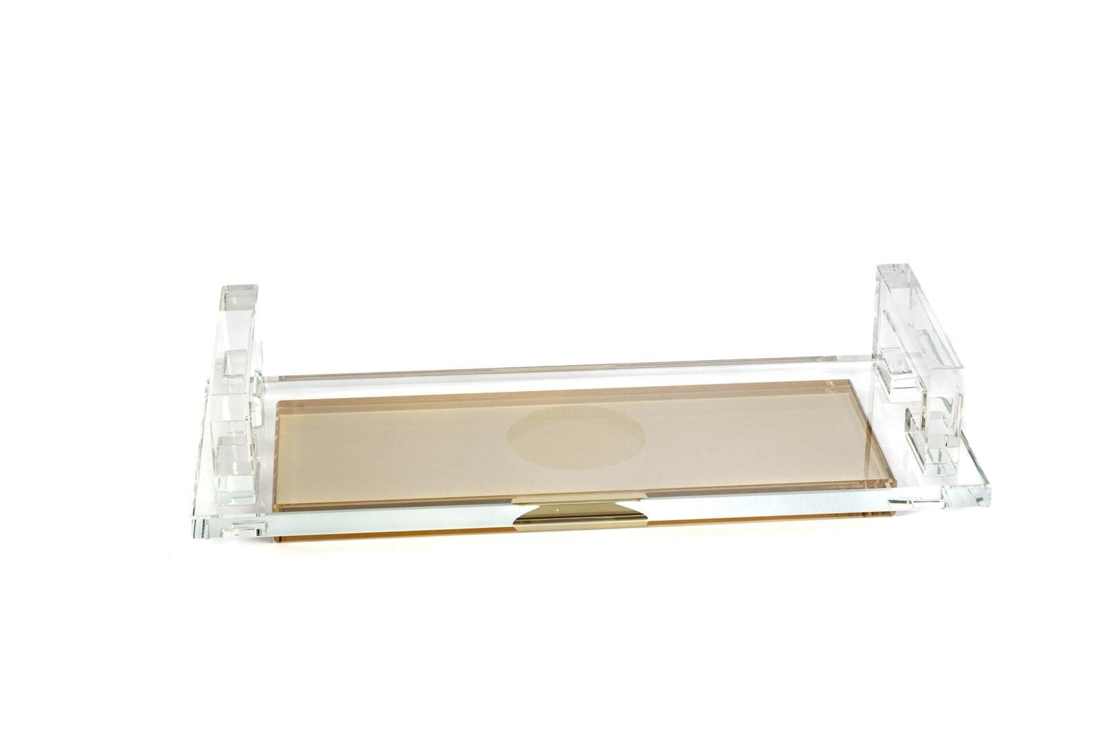 Clear Amber Cam Tepsi 30x12x7cm