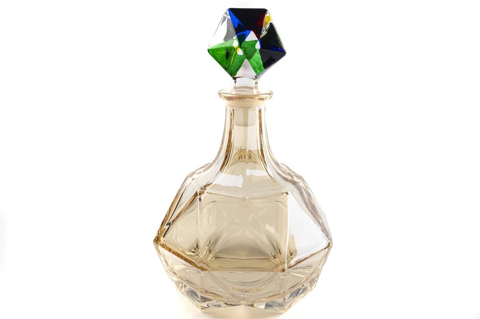 Amber Renkli Cam Şişe 25cm 870ml