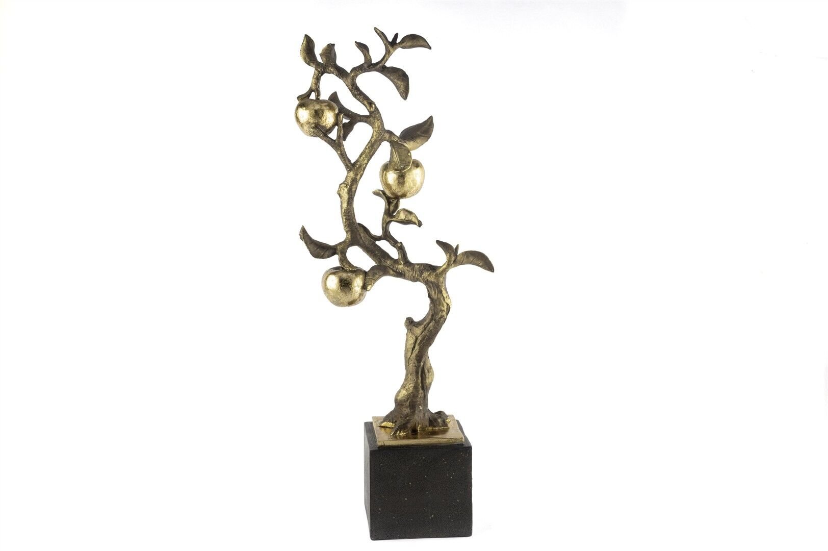 Siyah Kaideli Antik Gold Metal Ağaç Dekor 22x12x58cm