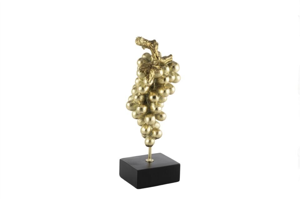 Siyah Kaideli Gold Üzüm Resin Dekor 14x13x36cm