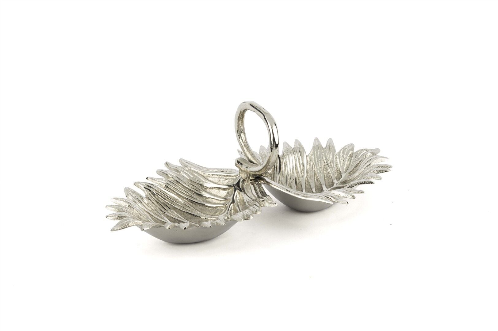 Antik Silver 2 Yaprak Çerezlik 16x33x12cm