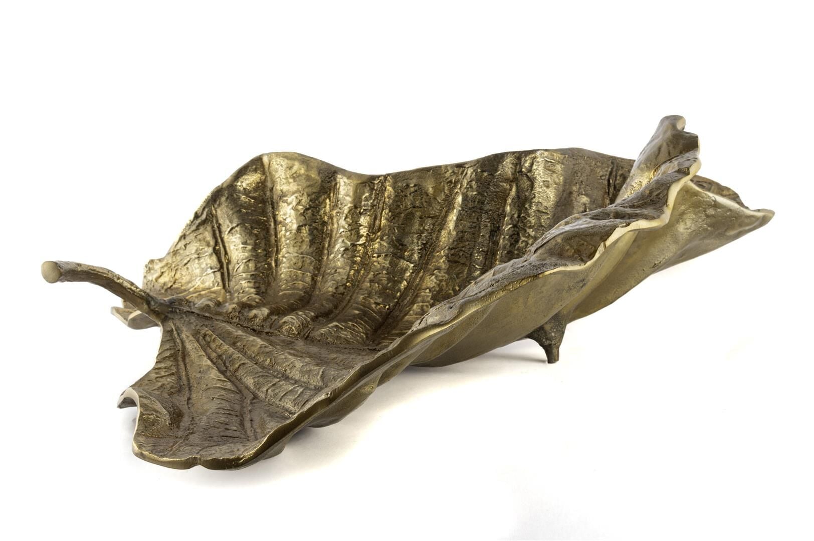 Gold Yaprak Metal Dek Tabak 64x49x20cm