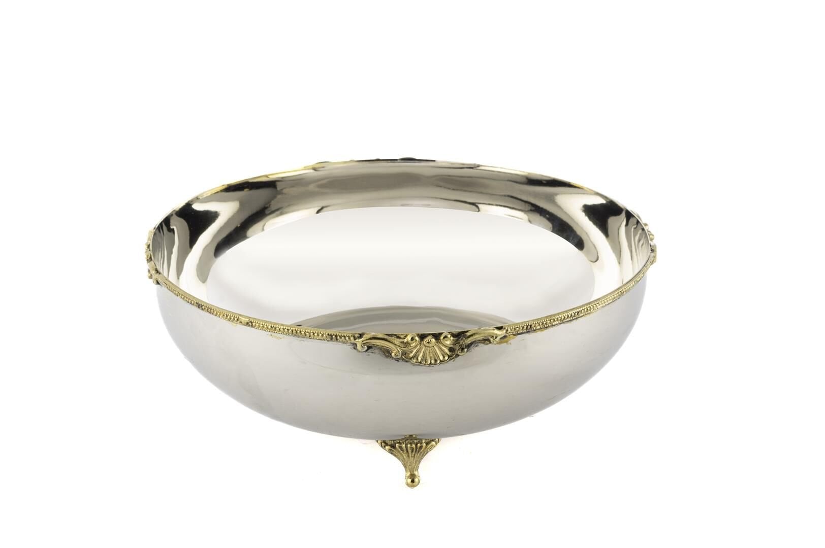 Gold Ayaklı Gümüş Kase 26x11cm