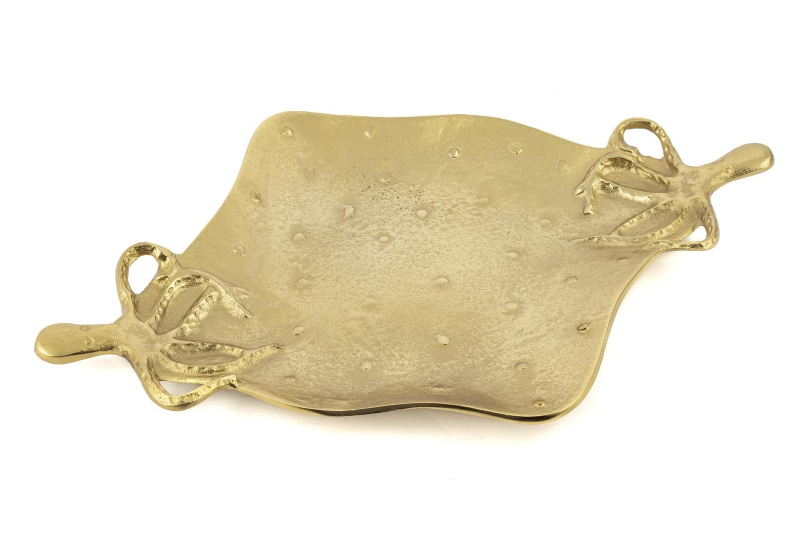Gold Polyp Metal Dekor Tabak 55x37cm
