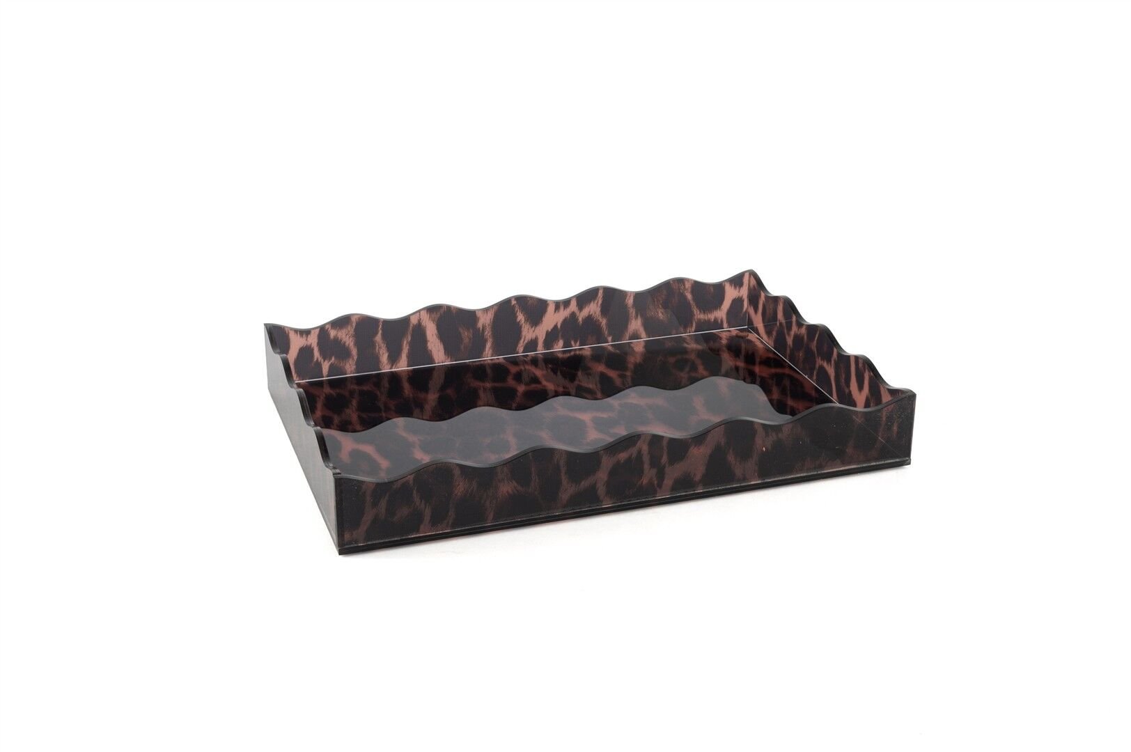 Leopar Desenli Akrilik Tepsi 30x20x4cm