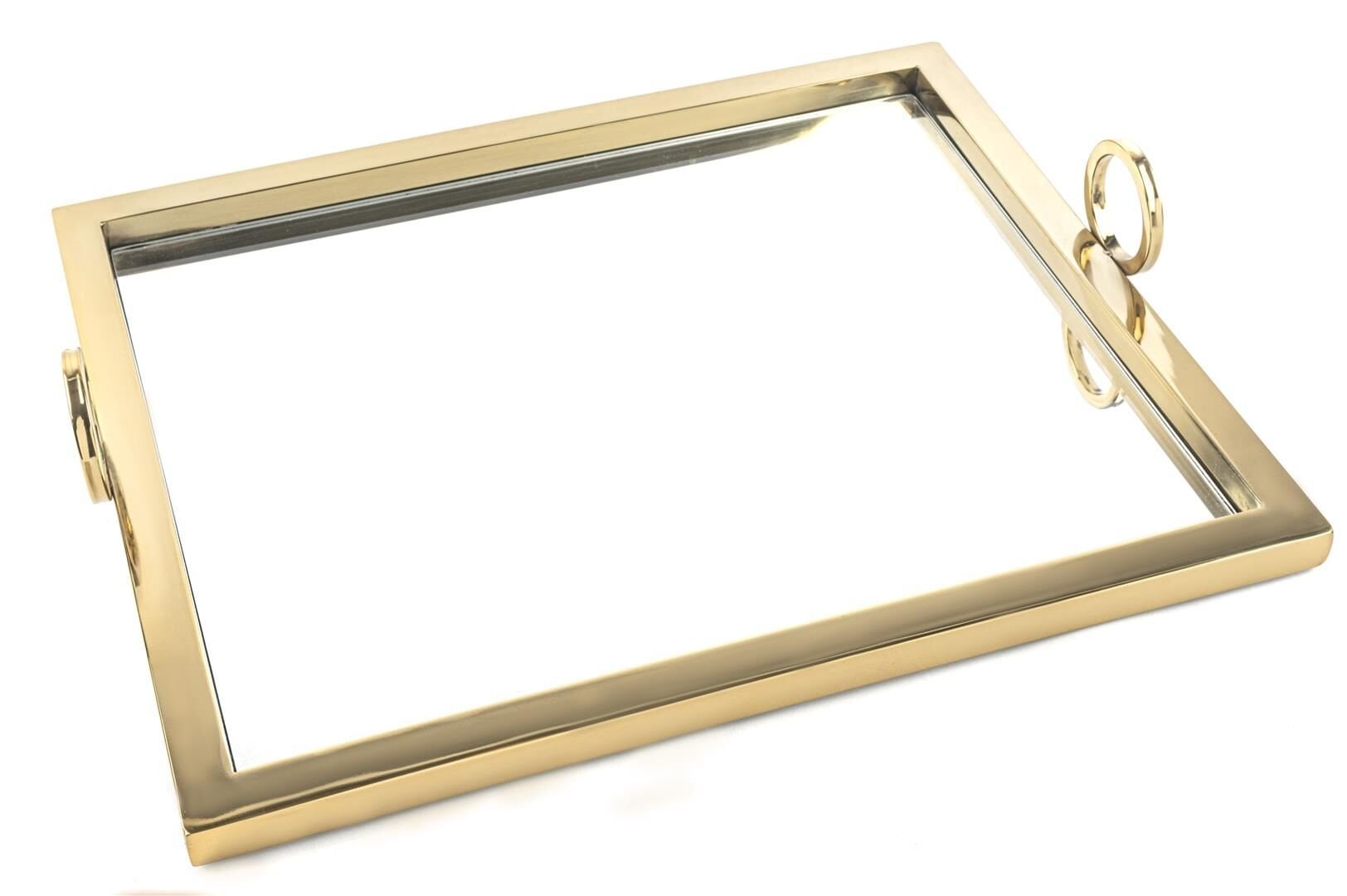 Gold Dik Aynalı Tepsi 43x36x2cm