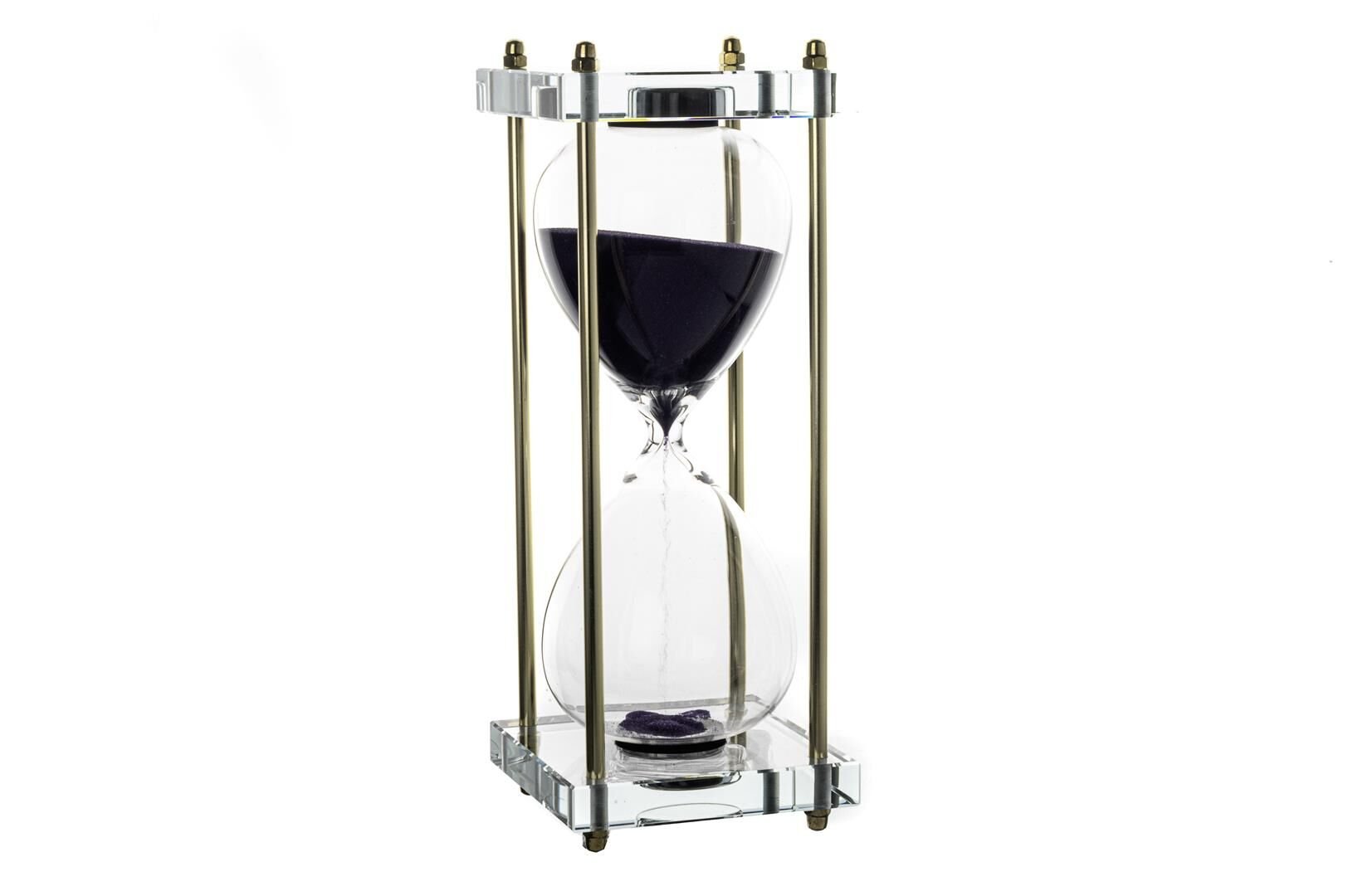 Clear Gold Morlu Cam Kum Saati 10x10x26cm