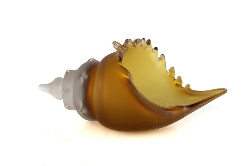Amber Deniz Kabuğu Cam Obje 26x13x12cm