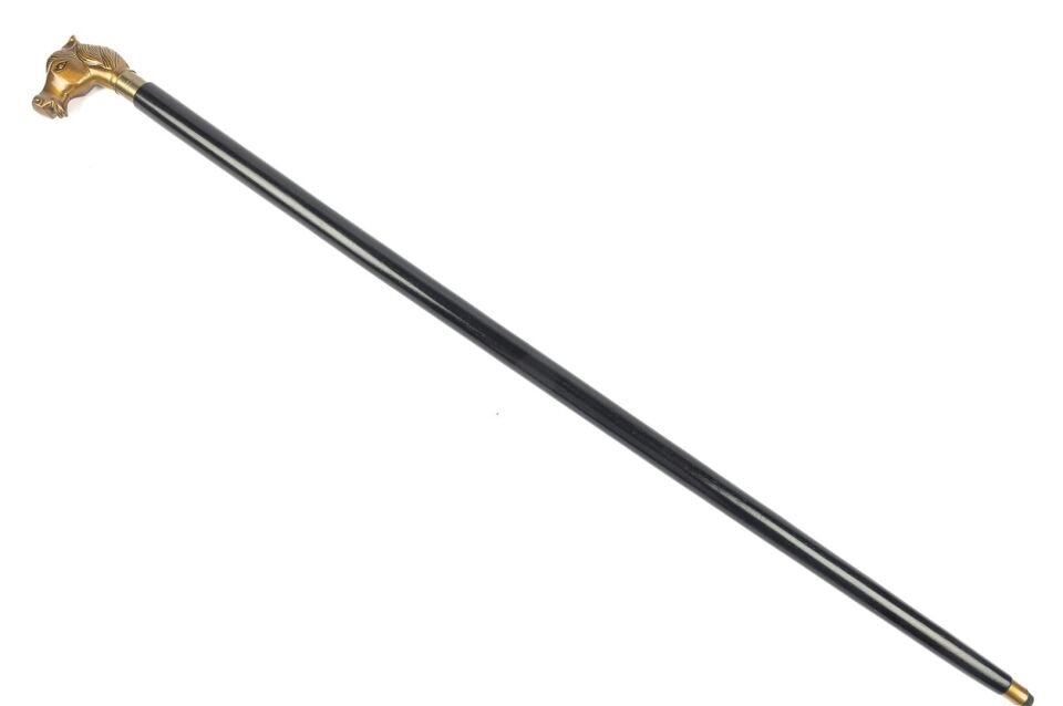 Antik Gold Dekor At Figürlü Baston 95cm