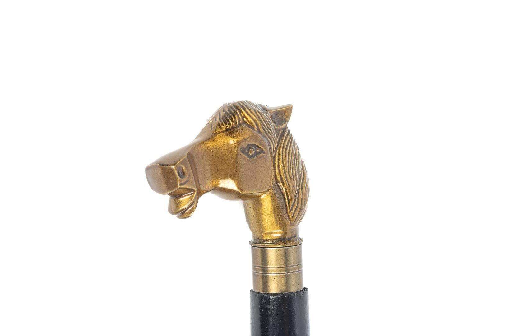 Antik Gold Dekor At Figürlü Baston 95cm