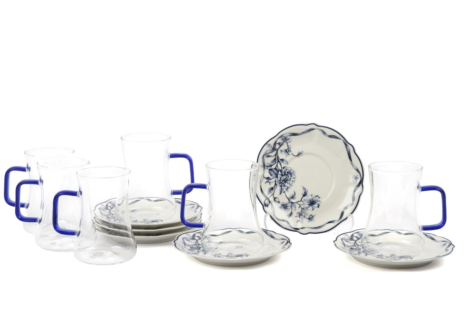Luna Blue 6lı Cam Çay Bardak Seti 180ml