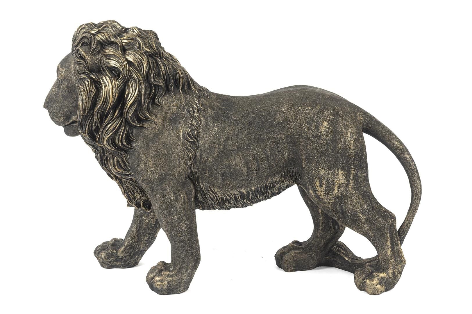 Yürüyen Aslan Bronze Obje 15x47x32