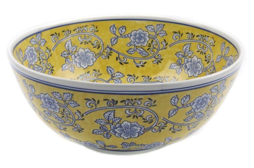 Sarı Pors Dekor Kase 44x19cm