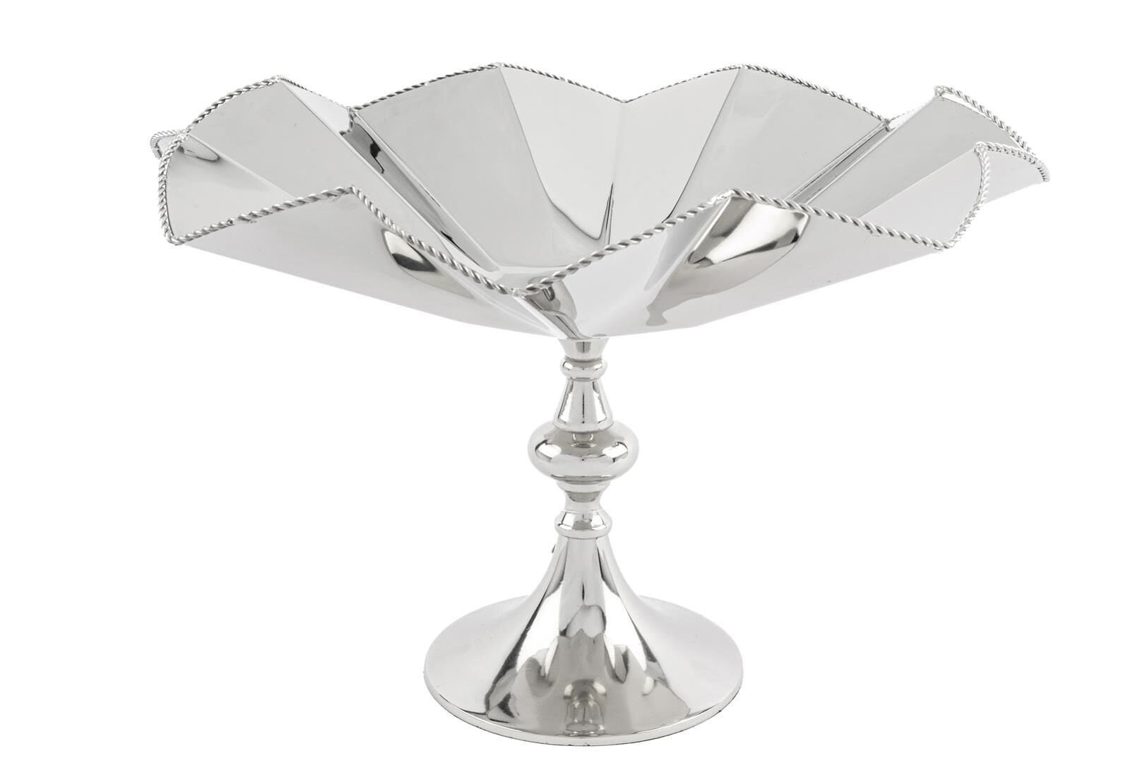 Linda Gümüş Ayaklı Metal Meyvalık 39x26cm